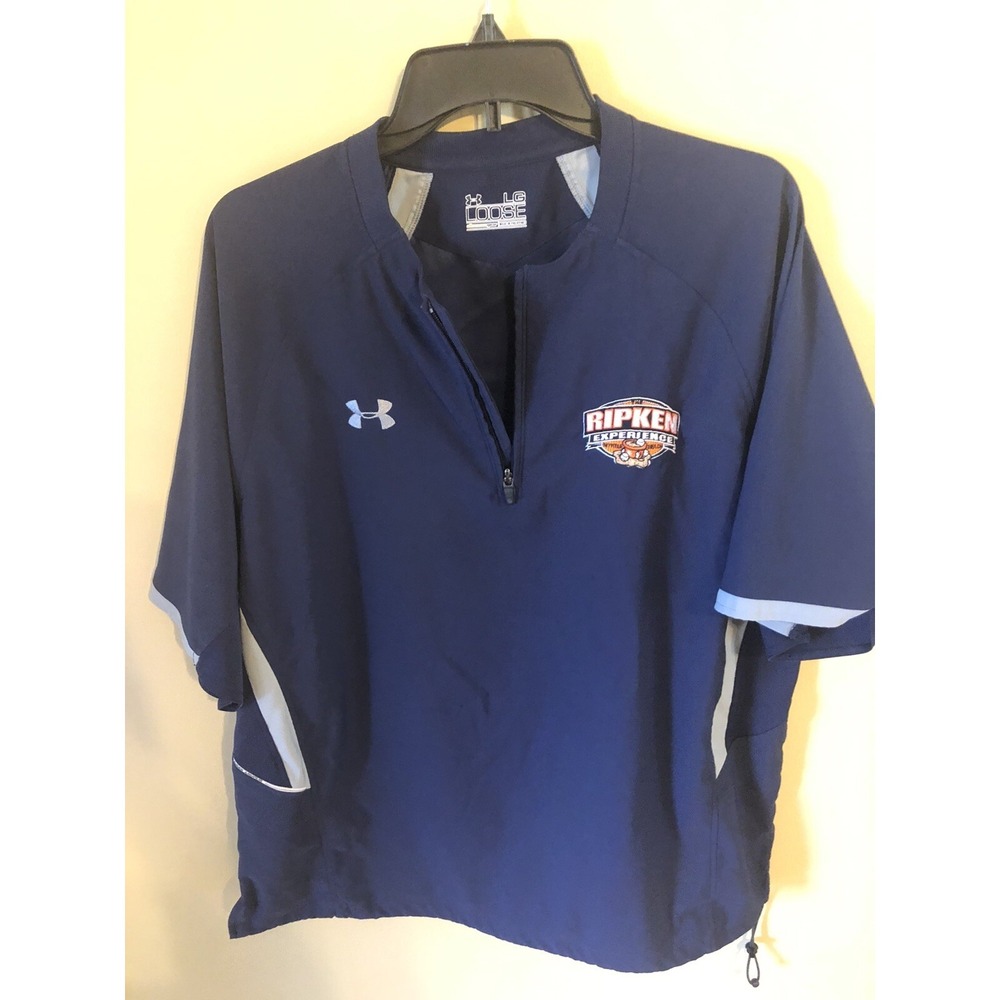 UNDER ARMOUR CAL RIPKEN EXPERIENCE BATTING  ZIP UP SHIRT LARGE & HAT TN 2 bundle